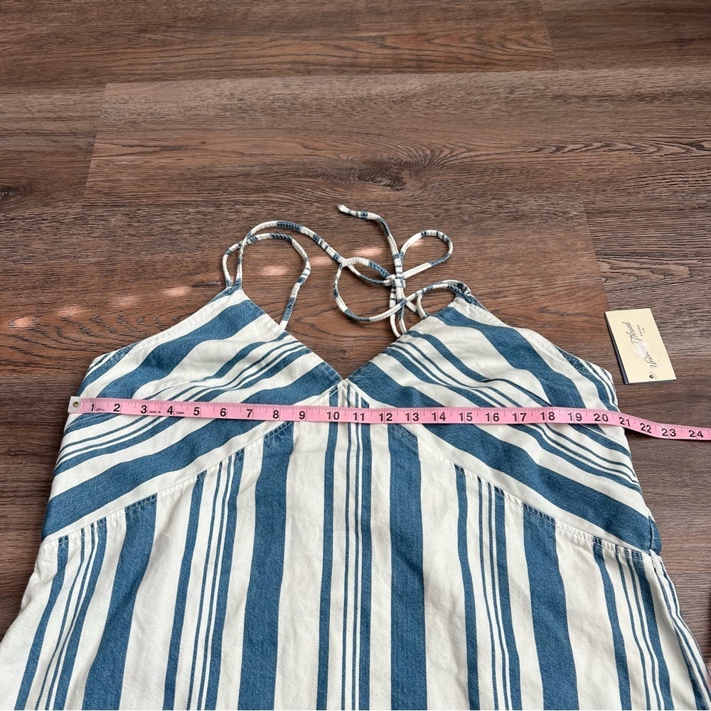 NWT Women's Striped Denim Tank Top - Universal Thread Navy XL - Picture 6 of 7